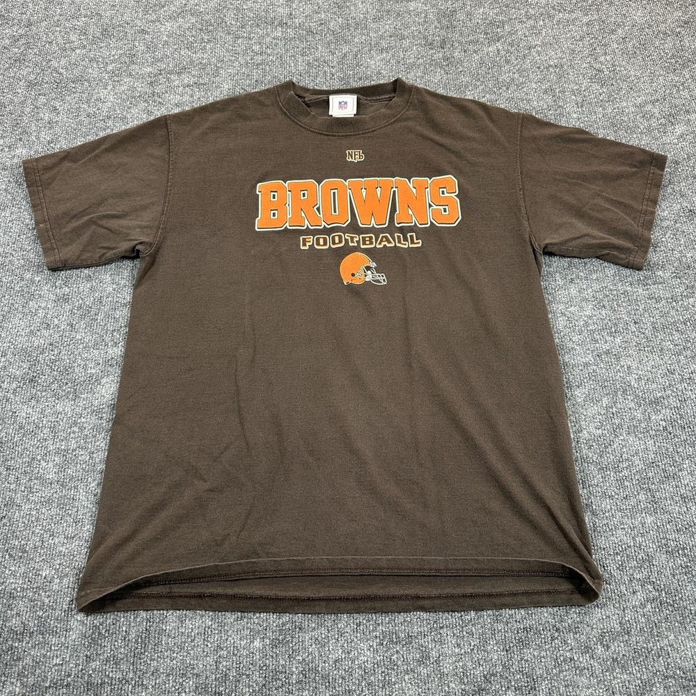 Cleveland Browns Shirt Mens Large Brown NFL Football NFL Helmet Graphic Tee